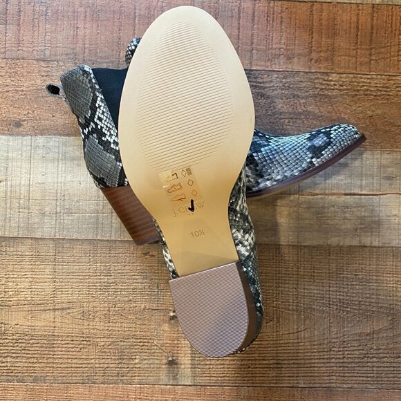 J. Crew Factory Snakeskin print Rory heeled boots AR847 10 - Picture 4 of 4